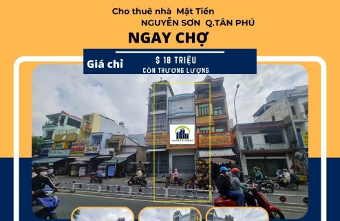 CHÍNH CHỦ- Cho thuê nhà  Mặt Tiền Nguyễn Sơn 54m2, 2 Lầu+ST, 18Triệu